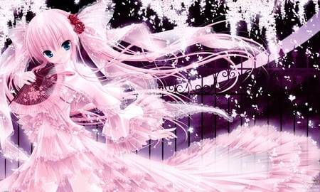 Pink Anime girl - girl, anime, pink