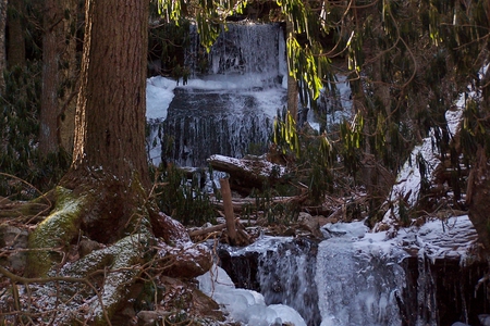 Rock Run - winter falls, backwoods falls