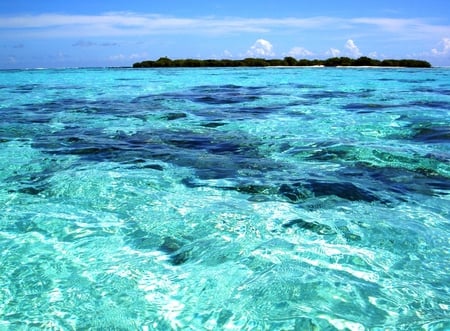 Pacific Blue - lagoon, beach, pacific, island, tahiti