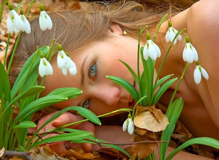 Girl in Flowers - girl in flowers, picture, cool