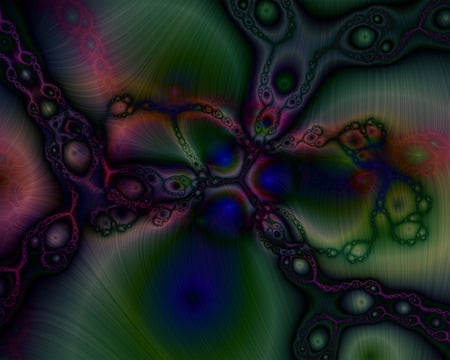 Multicolored Fractal Patterns - fractal, abstract, pink, blue, green