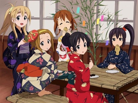 Kimono - girls, anime, tsumugi kotobuki, ritsu tainaka, kimono, yui hirasawa