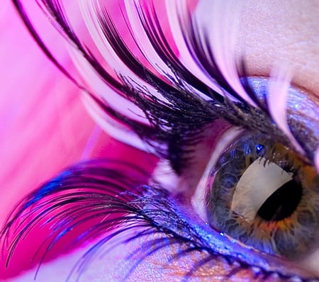 The eye - female, purple, woman, girl, face, pink