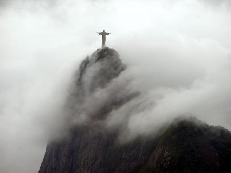 Christ - brazil, christ, fog