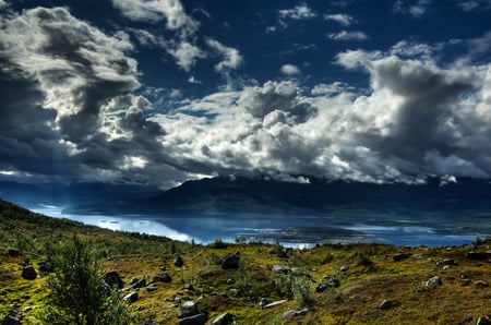 Nationalpark in Sweden - sky, landscape, summer, mountains, wonderful, nature, quiet, sweden, lonely, blue, beautiful, clouds