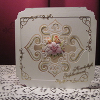 handmade cut card with flowers