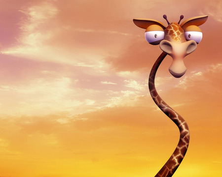 3d Giraffe - toon, giraffe, 3d