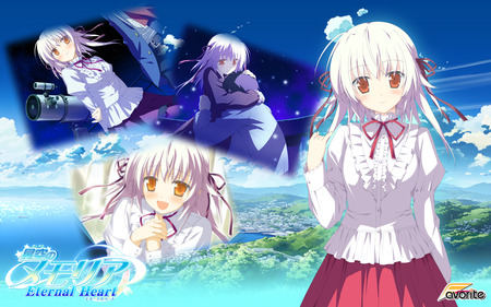 eternal heart - white, sky, eternal heart, blue, cute