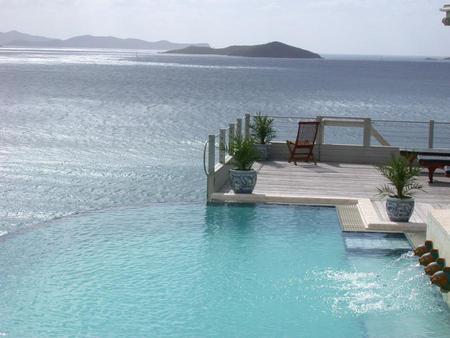 My country - sky, greece, pool, view, island, santorini, sea