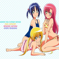 three bikini girls