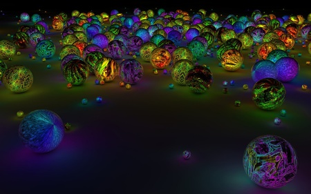 glowing balls 1280x800 .jpg - funky, glow, rainbowcolors, balls, neon