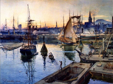 harbor - painting, 1888, art, james douglas