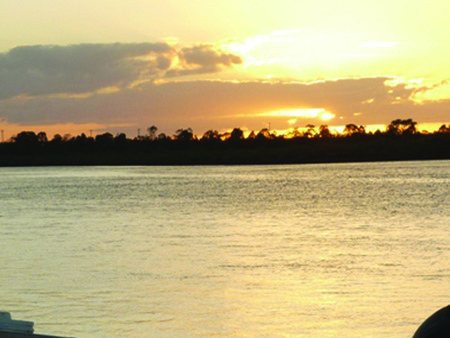 River sunset - water, sunset, river