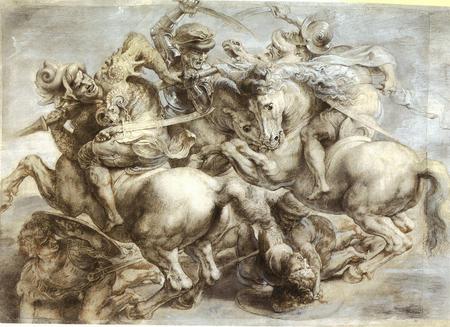 Da Vinci Art - battle, fight, art, horse, da vinci