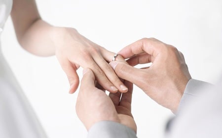 Yes, I do - hands, white, fingers, romantic, ring, wedding, romance, proposal