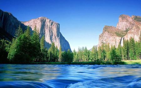 Mountains - sky, water, trees, nature, mountain