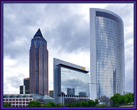 Frankfurt City Skyline - bank, skyline, germany, europe, city, pencil, frankfurt, buildings