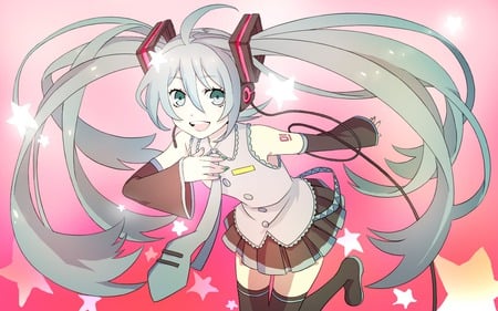 Hatsune Miku - hatsune miku, sexy, girl, twintails, blue eyes, long hair, blue hair, vocaloid, headphones, anime, cute