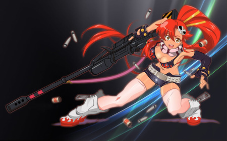 yoko - anime, girl, weapon, redhead