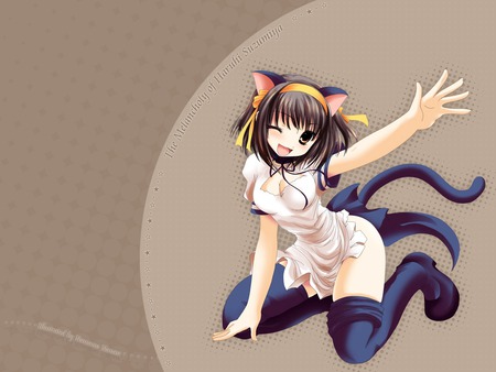 anime 02 - anime, cute, girl, cat