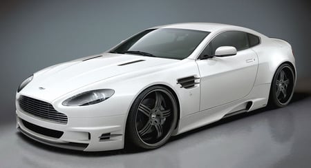 aston martin - white, bodykits, fast, low