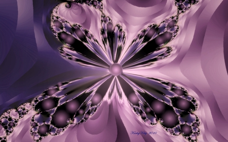 Marbled Butterfly - paint, marbles, pink, cg, digital paint, purple, digital, butterfly, fractals, 3d, pastels, fractal, air brush, pastel