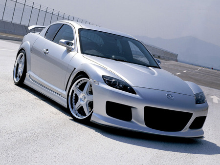 mazda rx8 01 - low, fast, silver, mazda