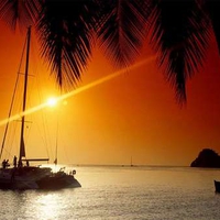 Catamaran in the sunset