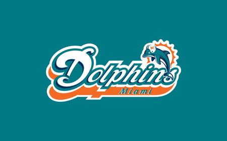 Miami Dolphins - florida, logo, helmet, words, orange, swim