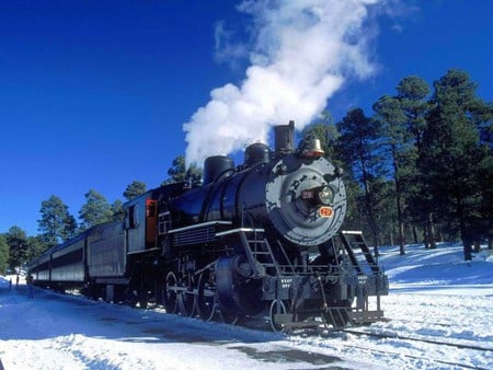 Train in Ice - train, picture, cool, in ice