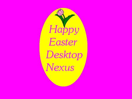 An Easter Greeting - yellow, greeting, pink, easter, tulip, egg