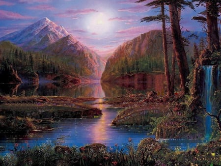 MOUNTAIN MAGIC - lake, sunset, forest, mountain