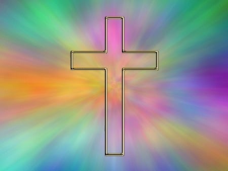 plasma cross wallpapers 1783- 1024x768.jpg - cross, rainbow, easter, plasma, rainbowcloors