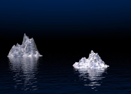 Artic Night - white, ice, nature, oceans, icebergs, black, drifting