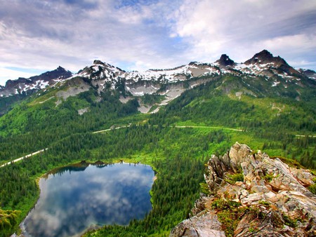 Lake Louise and Tatoosh Range Mount - picture, cool, lake louise and tatoosh range mount, washington