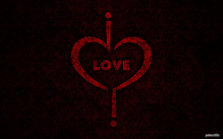 Love  - black, heart, red, love, dark, minimalistic