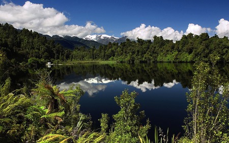 Another Reflection Of The Nature - nature, lakes, sky, forests, trees, clouds, mountains