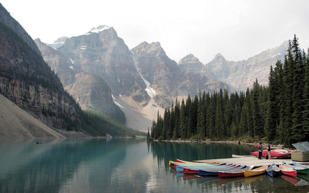 Canoe - forests, trees, nature, rivers, mountains, canoe