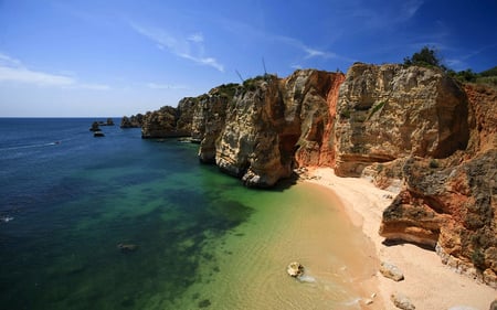 algarve portugal cliffs ocean sea - beach, beaches, cliffs, algarve, sea, ocean, portugal