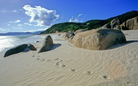 Beach at Yalong Bay, in Sanya, China - sanya, beach, yalong bay, rock, china, sand, bay