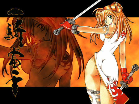 Hot Ikkitousen girl - ikkitousen, girl, hot, anime, dragon, orange