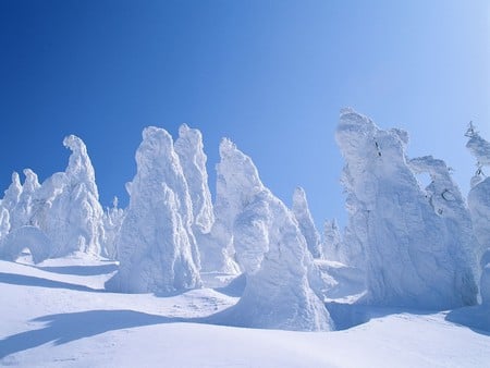 Snowy Mountain - white, mountain, blue, snow