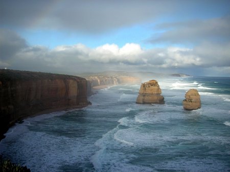 Rocky waters - clouds, rocky, waters