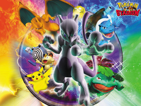 Pokemon - pokemon, dark vs light, blastoise, mewtwo, pikachu