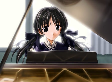 Girl Playing Piano - anime, music, piano, girl