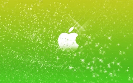 Green Sparkle Apple - software, green, computer, apple, technology