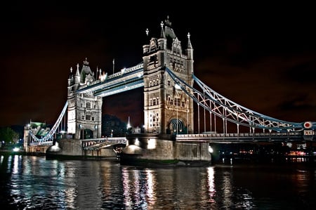 Tower Bridge - england, uk, united kingdom, london, tower bridge, night, bridge