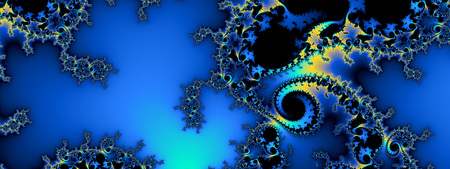 Fractal (Dual Screen) - dual monitor, blue, fractal, dual screen