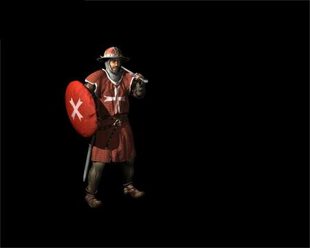 Stronghold - armor, warrior, stronghold, weapon, 3d and cg, dark age, combatant