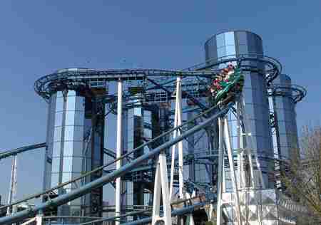 Achterbahn / Roller Coaster - Euro Mir - widescreen, germany, eurpoa park, roller coaster, wds, rust, architecture